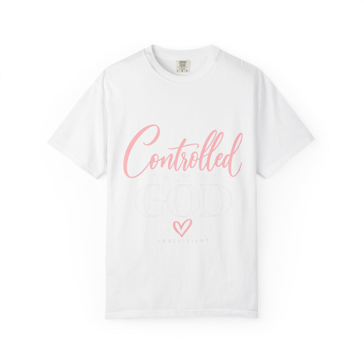 Controlled Mind T-Shirt — Feminine Script Graphic Tee with Pink Heart