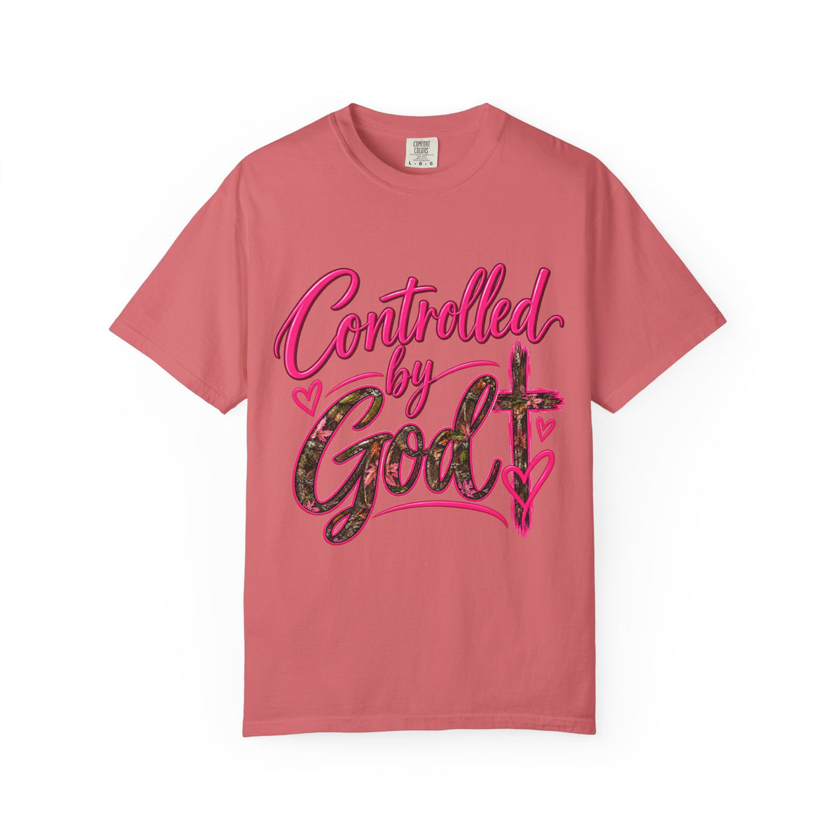 Controlled by God T-Shirt — Faith Graphic Tee with Pink Script