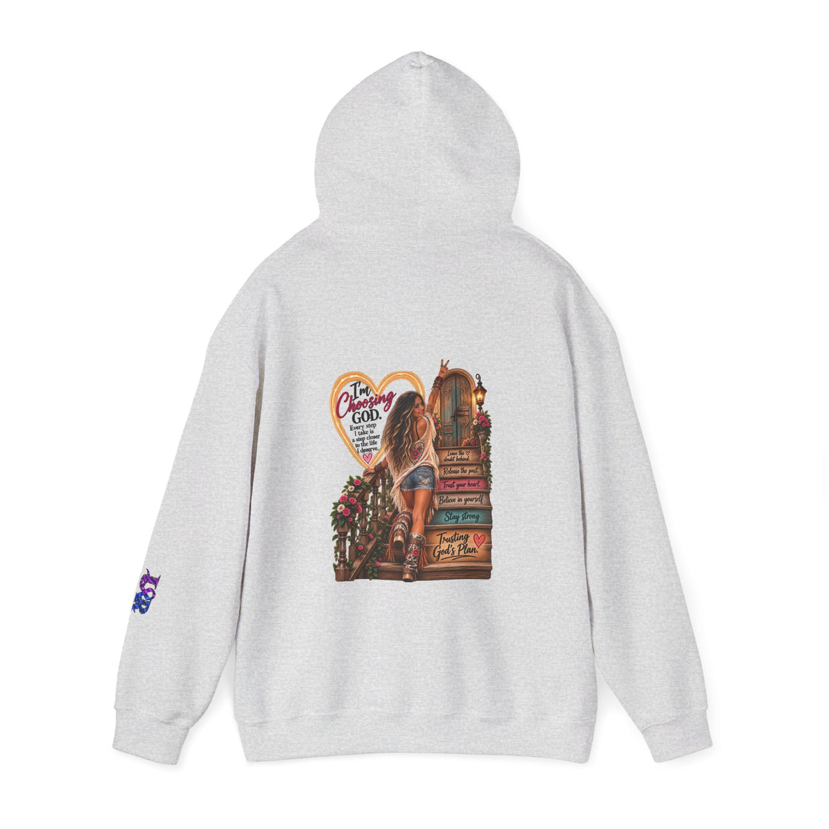 Christian Faith Hoodie — Proverbs 16:9 Inspirational Pullover with Vintage Signback Graphic