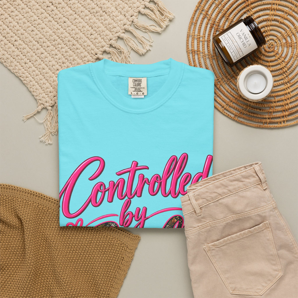 Controlled by God T-Shirt — Faith Graphic Tee with Pink Script