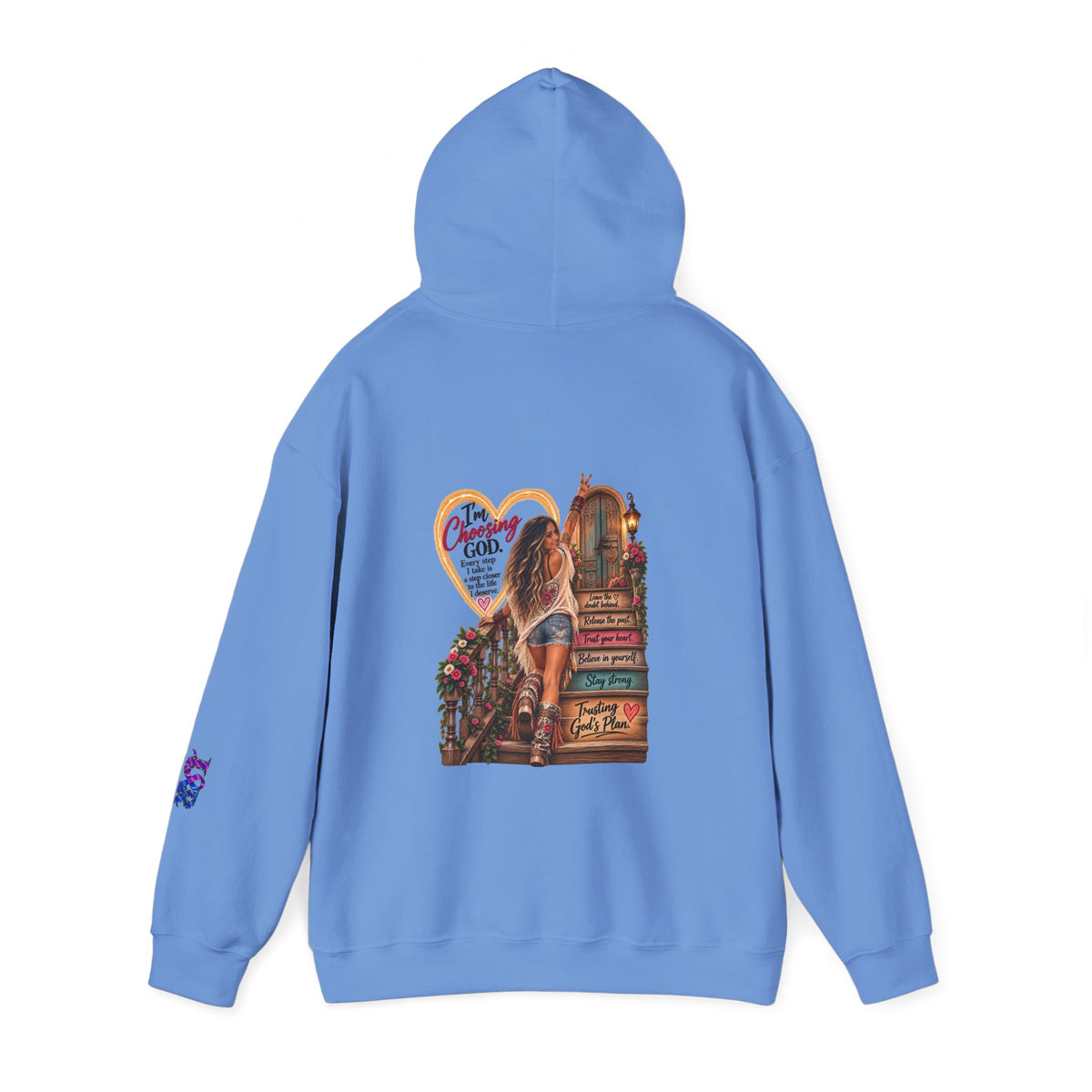 Christian Faith Hoodie — Proverbs 16:9 Inspirational Pullover with Vintage Signback Graphic