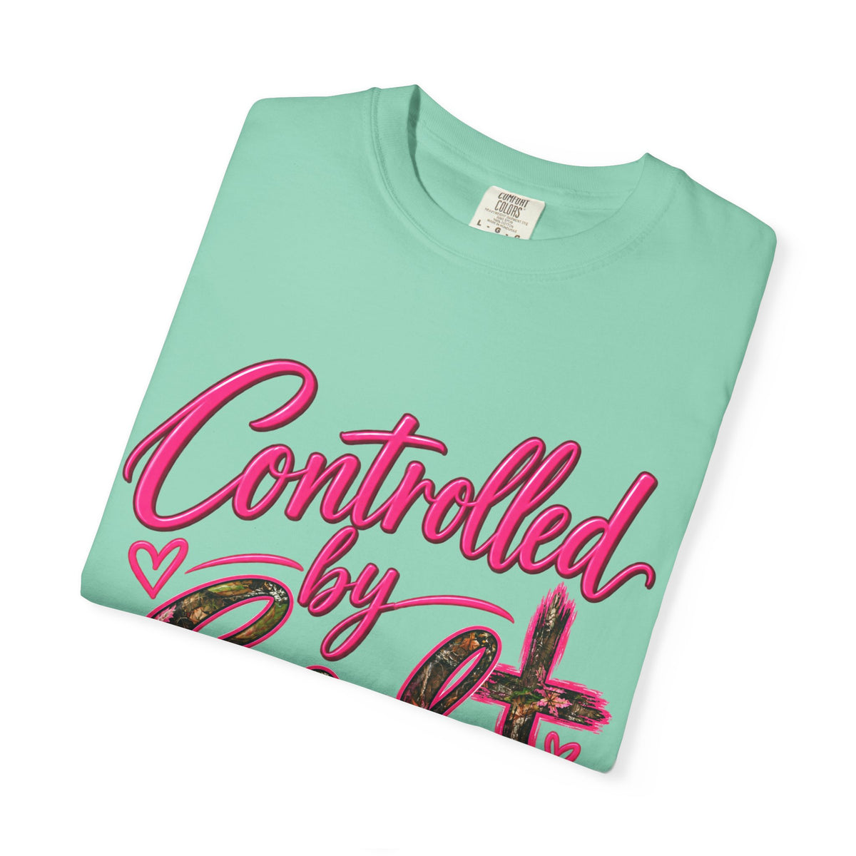 Controlled by God T-Shirt — Faith Graphic Tee with Pink Script