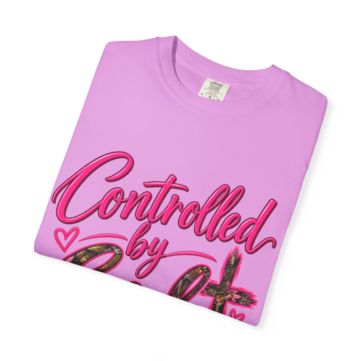 Controlled by God T-Shirt — Faith Graphic Tee with Pink Script