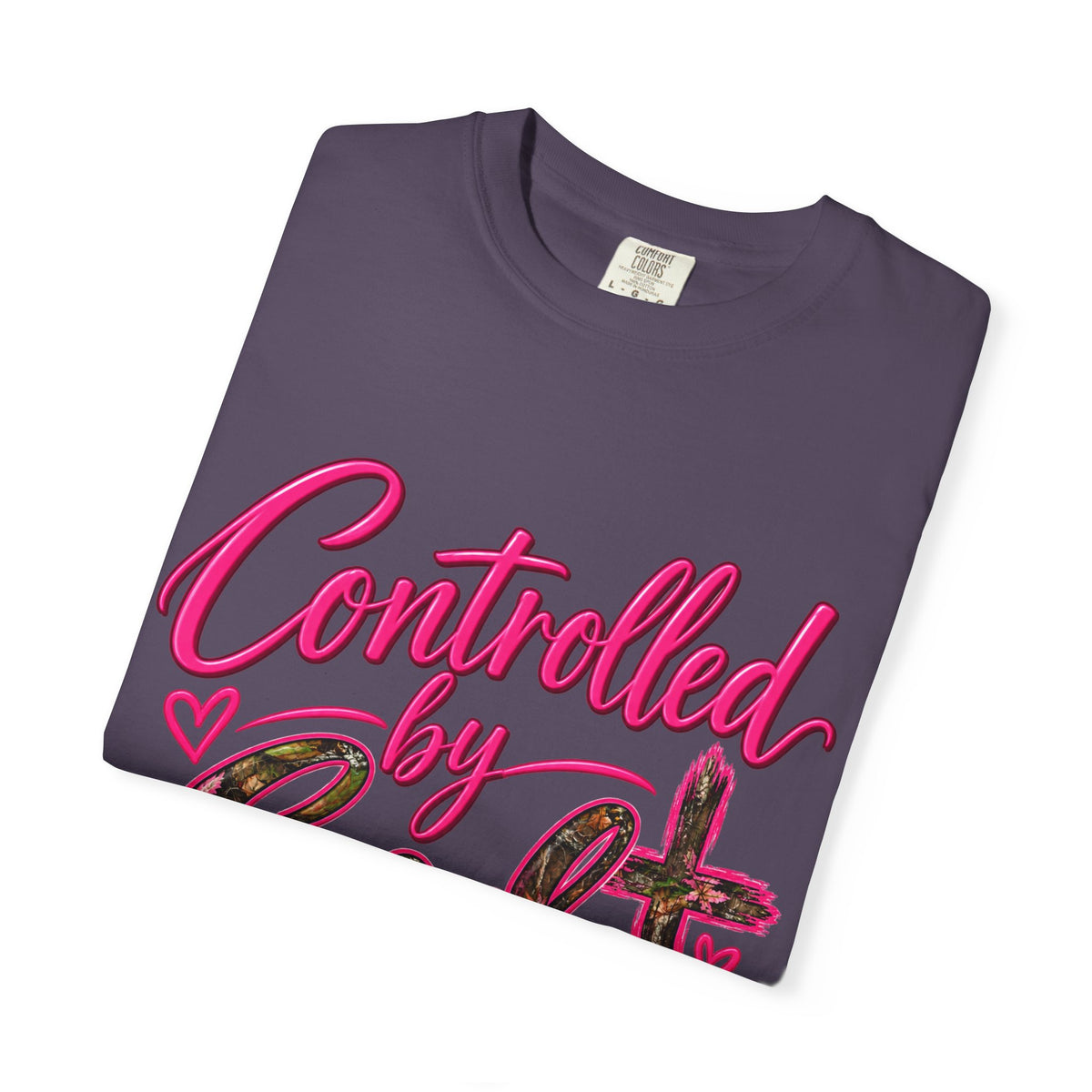 Controlled by God T-Shirt — Faith Graphic Tee with Pink Script